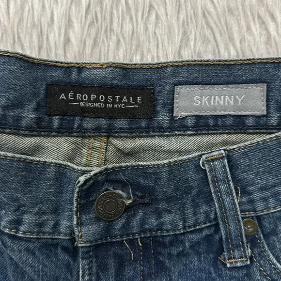 Aeropostale skinny distressed denim jeans size 34 - Picture 8 of 11